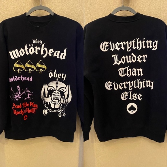 Obey Other - OBEY Black Motorhead Graphic Crewneck Sweatshirt Size Medium-Unisex